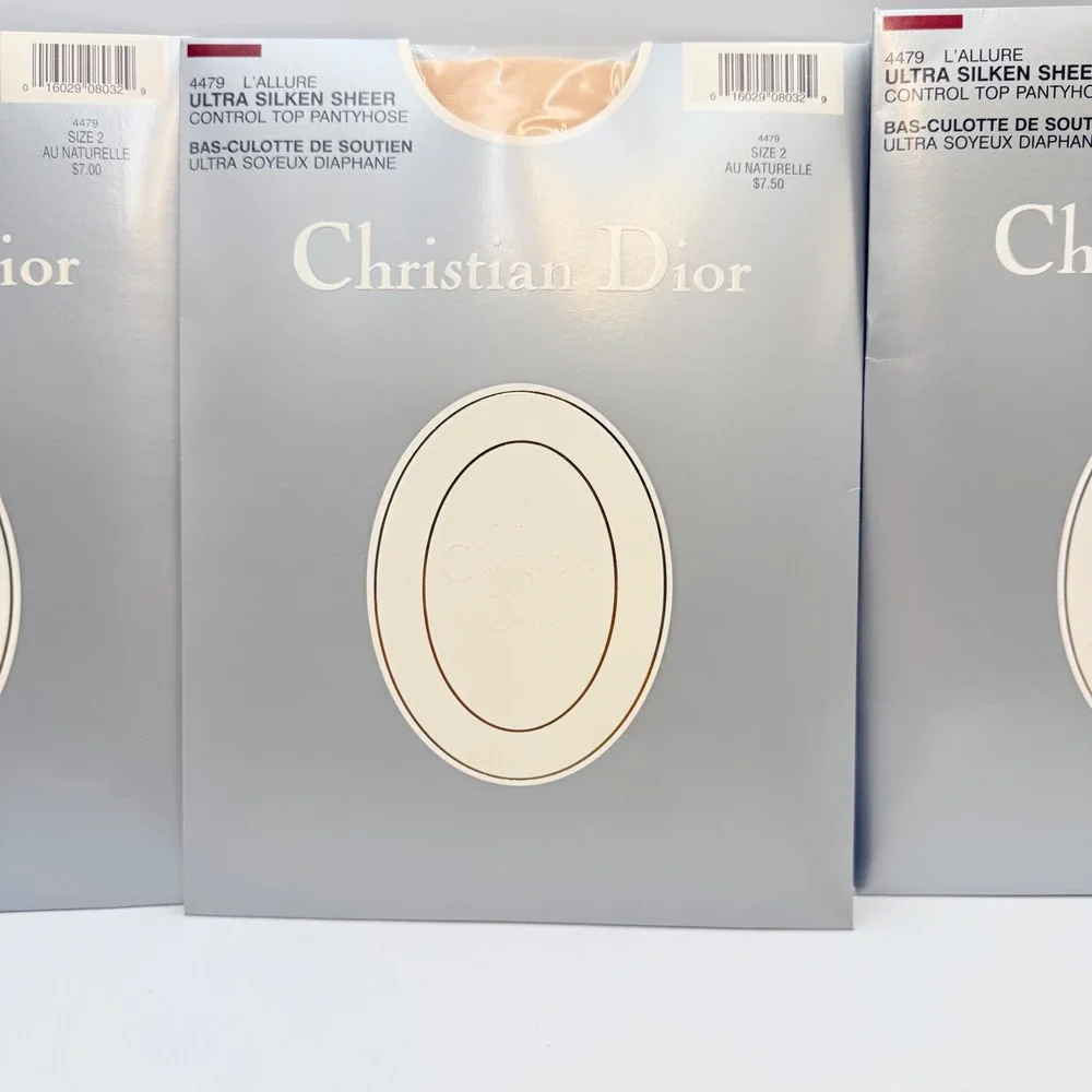 Christian Dior 4479 LUltra Silken Sheer Control Top Pantyhose Au Naturelle Sz 2